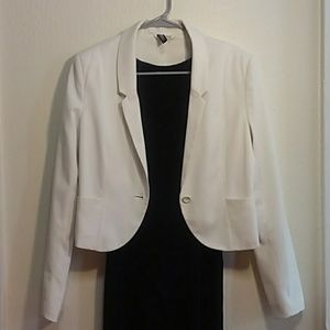 H&M White Cropped Blazer